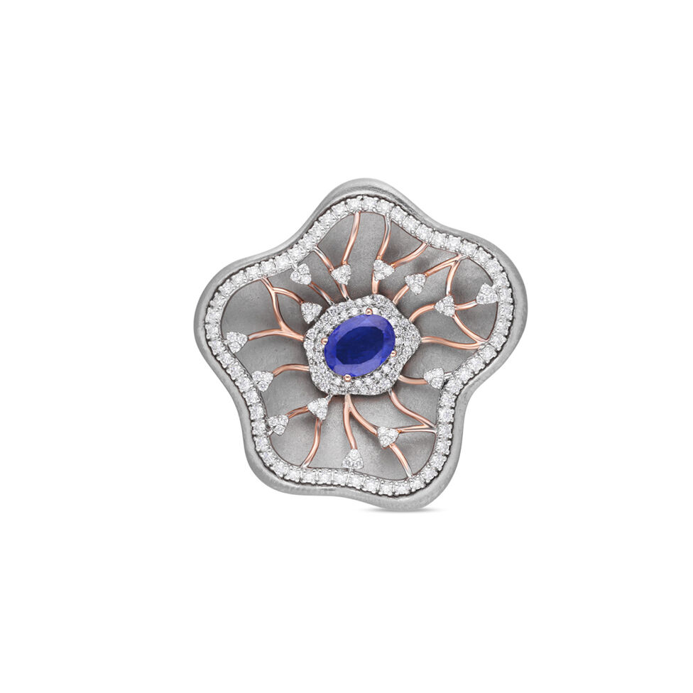Titanium set with diamonds
