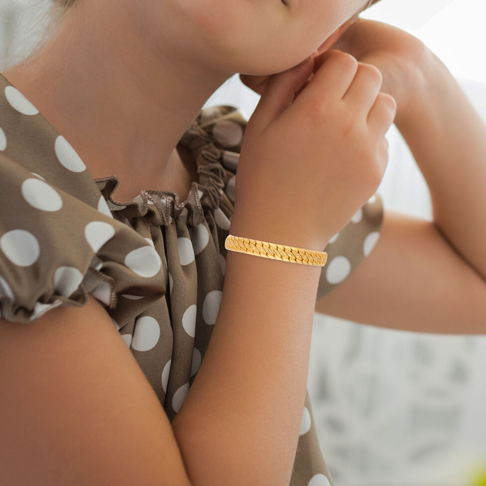 Plain Gold Bracelet, Hollow Casted-Fexi
