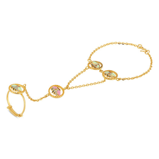PLAIN GOLD HAND SET/HATHPHOOL DESIGN