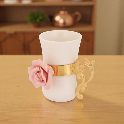 GI1114-CERAMIC GLASSES WITH GOLD S/4