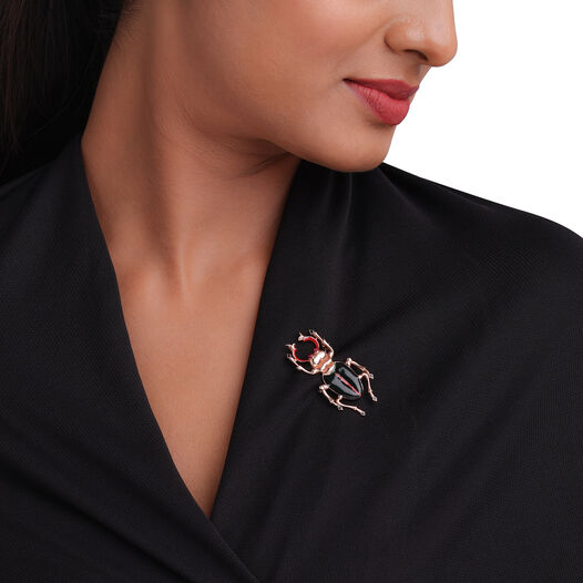 PN in Silver set with gems - BROOCH