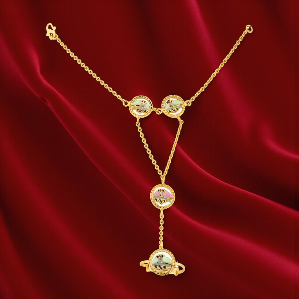 PLAIN GOLD HAND SET/HATHPHOOL DESIGN