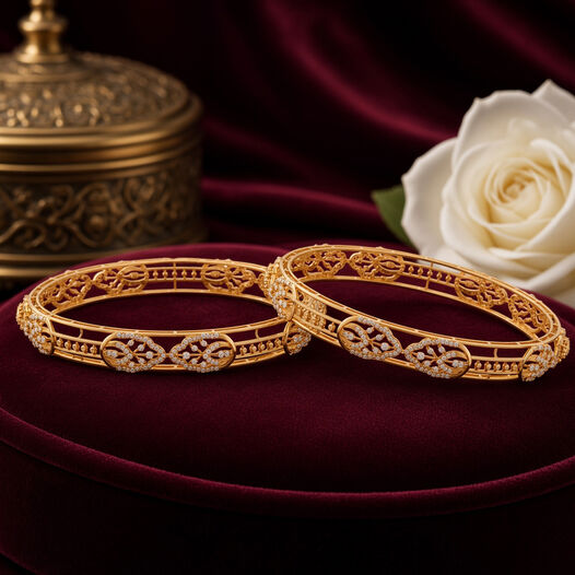 Diamond Bangle pair in fancy design