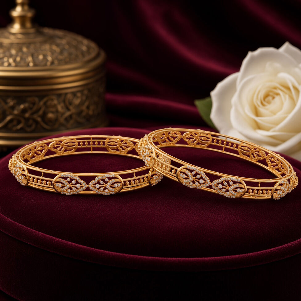 Diamond Bangle pair in fancy design