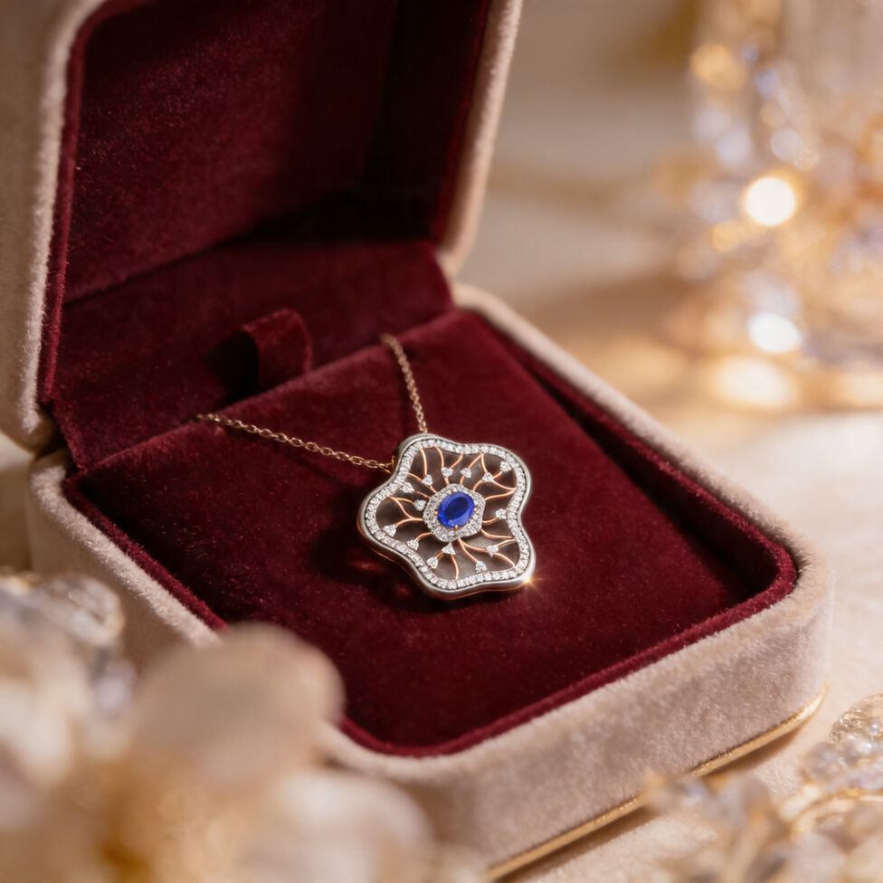 Titanium set with diamonds