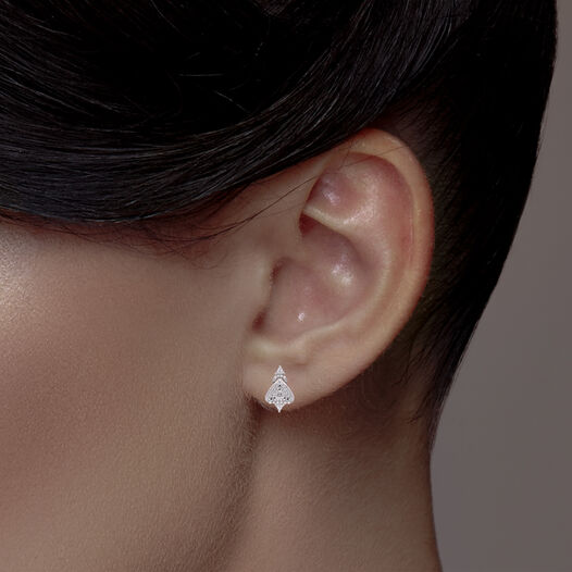 Diamond Earstud With Fancy Cut Diamonds