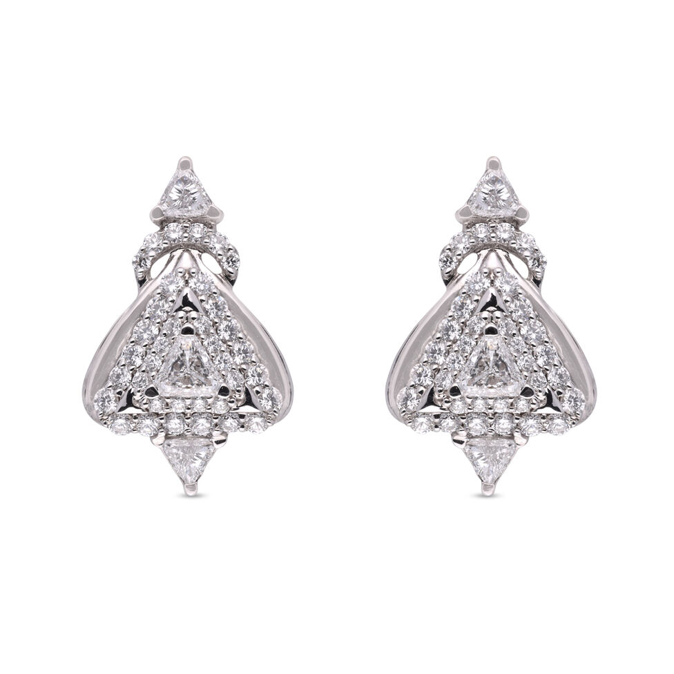 Diamond Earstud With Fancy Cut Diamonds
