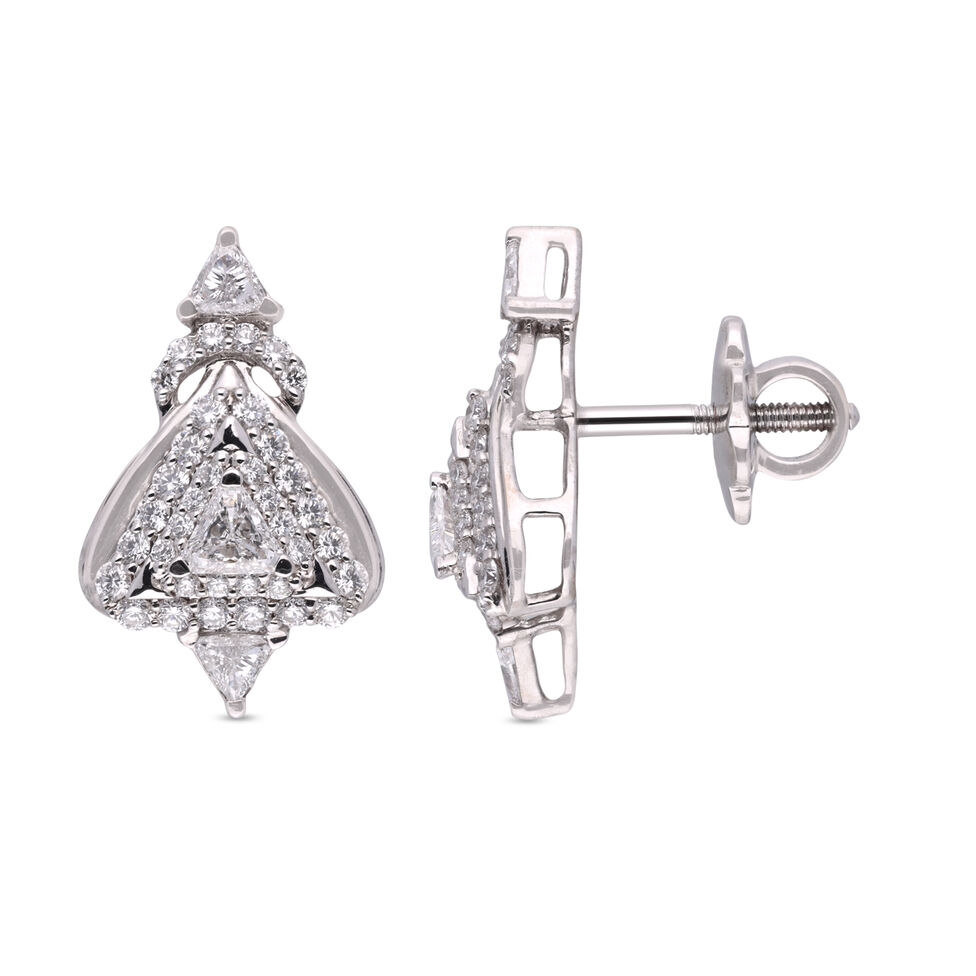 Diamond Earstud With Fancy Cut Diamonds