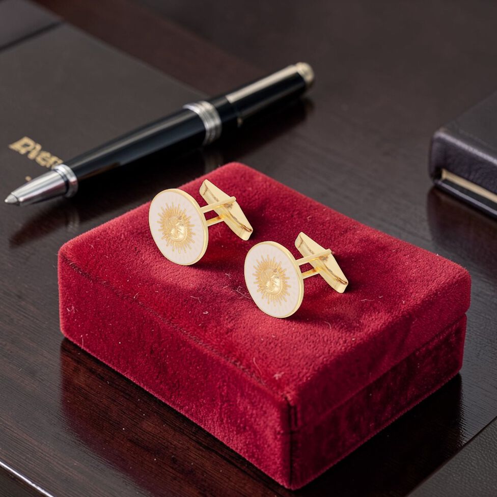 MN in Plain Silver Cufflinks