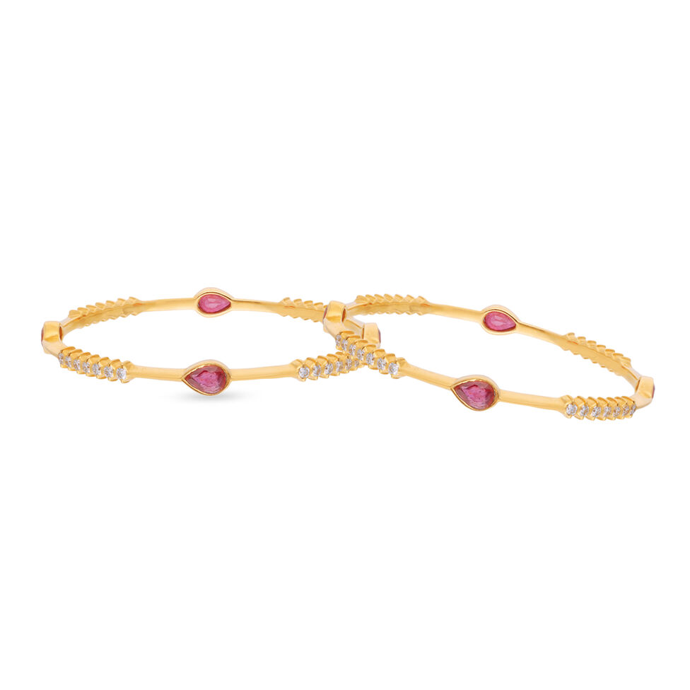 Diamond Bangles In Fancy Patt with Gems