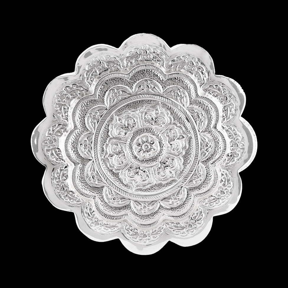 JB1055 SILVER ROUND NAKSHI BOX