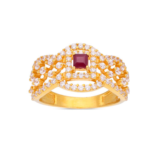 GEMSET GOLD LADIES RING IN CASTING