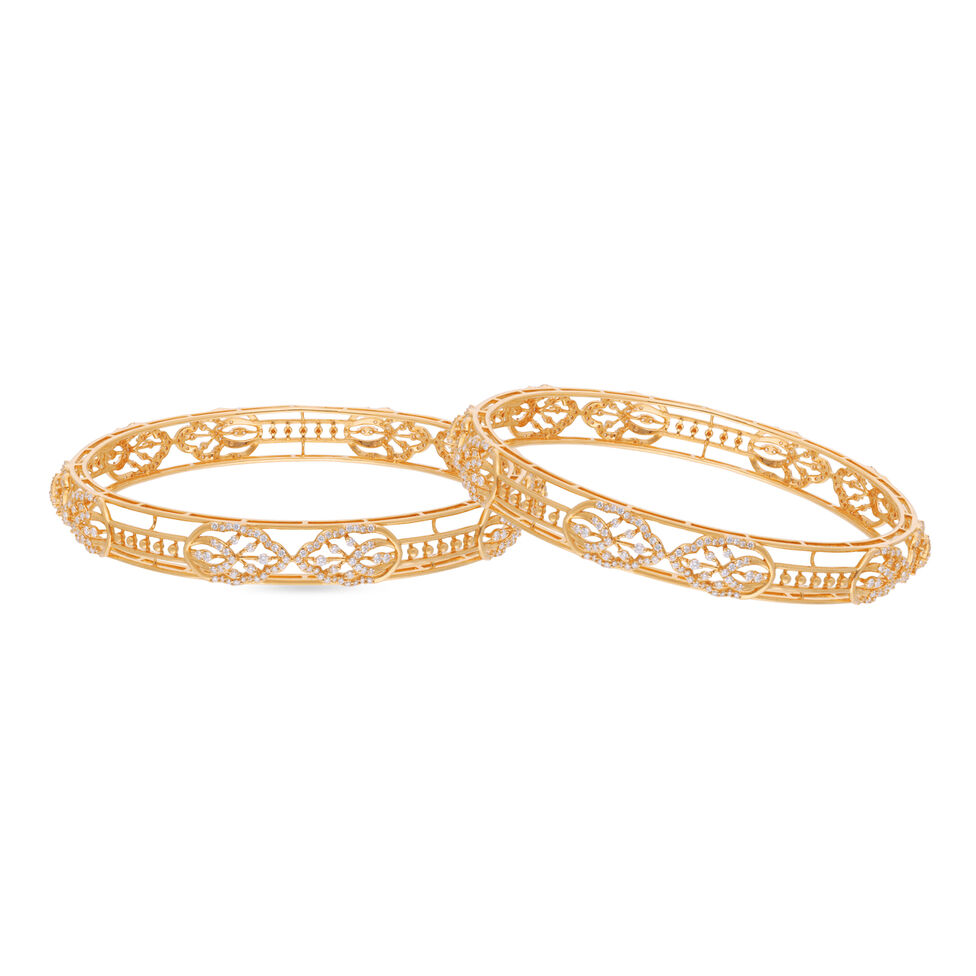 Diamond Bangle pair in fancy design