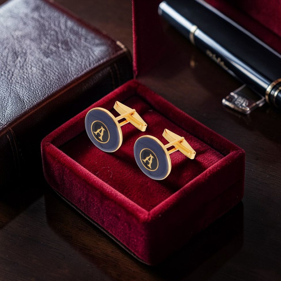 MN in Plain Silver Cufflinks