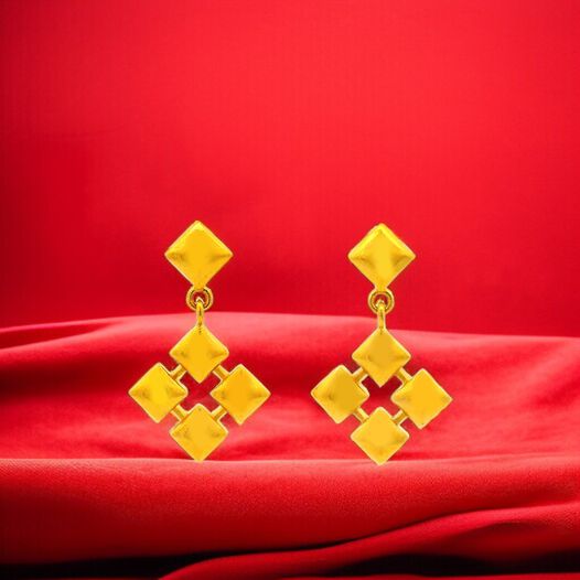 PLAIN GOLD EARDROPS IN CASTING DESIGN